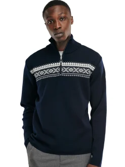 Discount Dalestolen Men's Merino Wool Sweater Men Half-Zip
