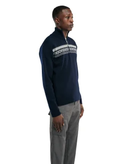 Discount Dalestolen Men's Merino Wool Sweater Men Half-Zip