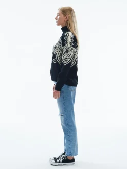 Flash Sale Falun Women's Sweater - Norwegian Wool Women Turtle-Neck