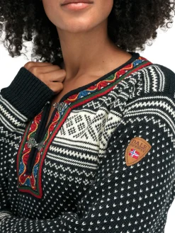 Cheap Setesdal Sweater - Norwegian Wool Women Half-Zip
