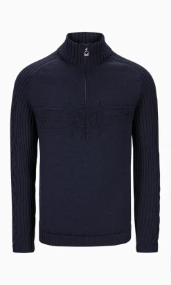 Flash Sale Vegvisir Men's Sweater - Norwegian Wool Men Half-Zip